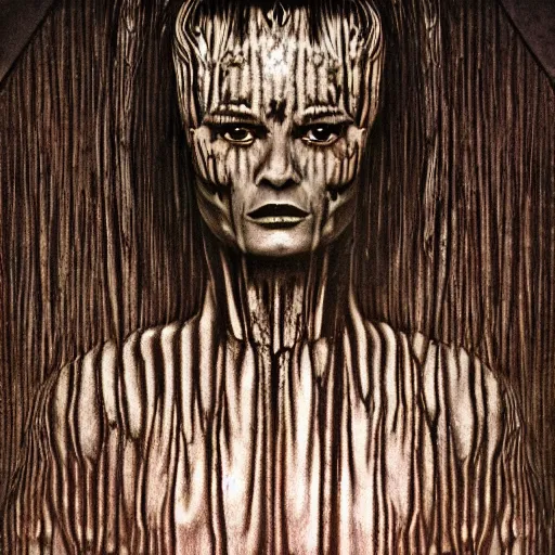 Prompt: 'twin peaks, black lodge by hr giger, ominous, lynchian' W 1024