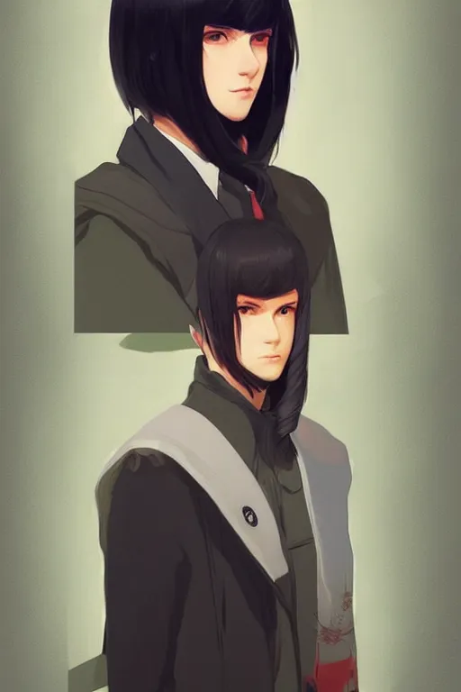 Image similar to portrait from a handsome masculine wizard by artist kuvshinov ilya