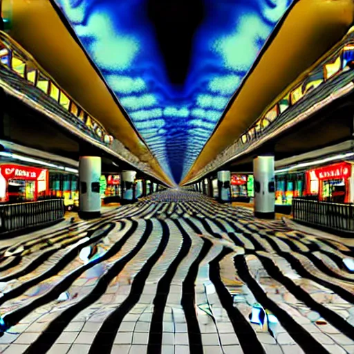 Prompt: hyperrealism photography computer simulation visualisation of parallel universe mall in surreal scene from art house movie from future by caravaggio rendered in mandelbulb 4 d