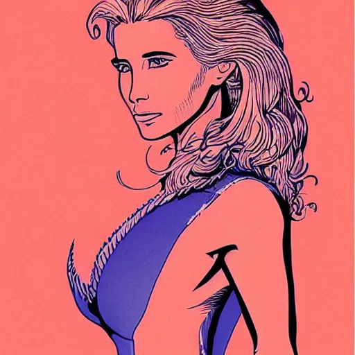 Image similar to “ elsa pataky retro minimalist portrait by jean giraud, moebius starwatcher comic, 8 k ”