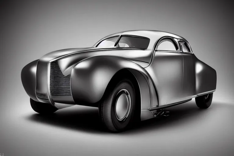 Image similar to Beautiful photograph a concept 1940s dieselpunk car. 8k. Studio lighting.