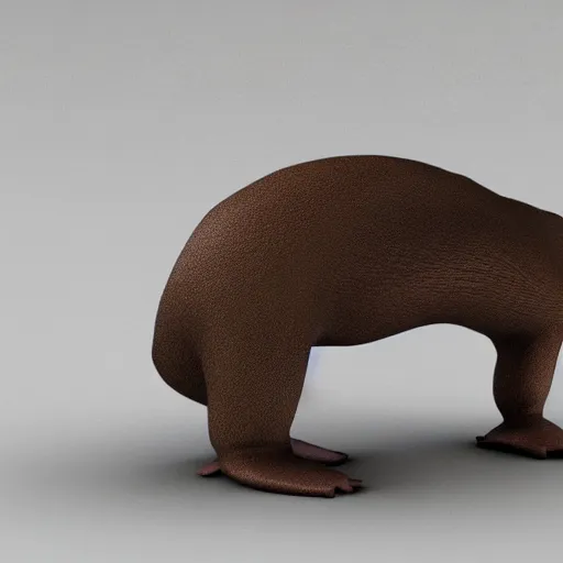 Prompt: 3 d render of a platypus