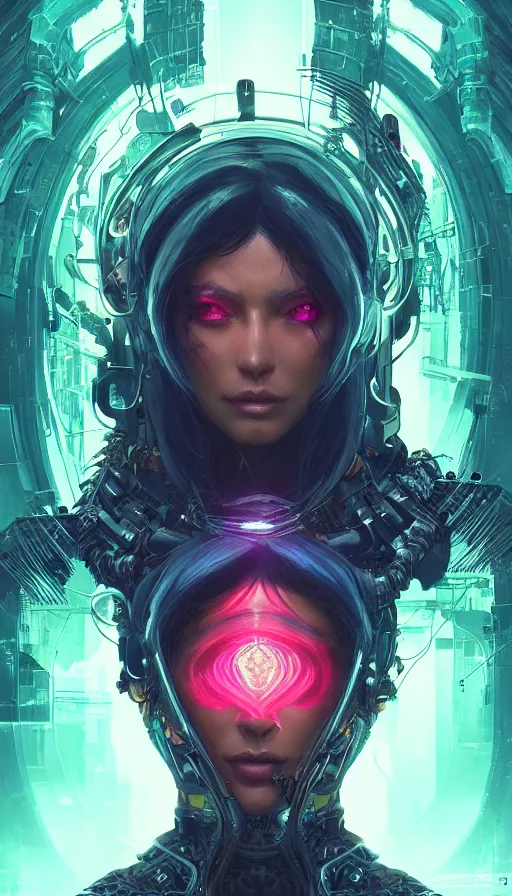 Image similar to cyberpunk angry gorgeous warlock, neon, fibonacci, sweat drops, insane, intricate, highly detailed, digital painting, artstation, concept art, smooth, sharp focus, illustration, Unreal Engine 5, 8K, art by artgerm and greg rutkowski and alphonse mucha