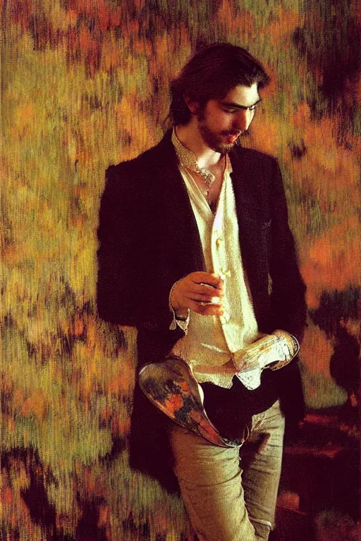 Image similar to hozier, painting by gaston bussiere, craig mullins, j. c. leyendecker, edgar degas