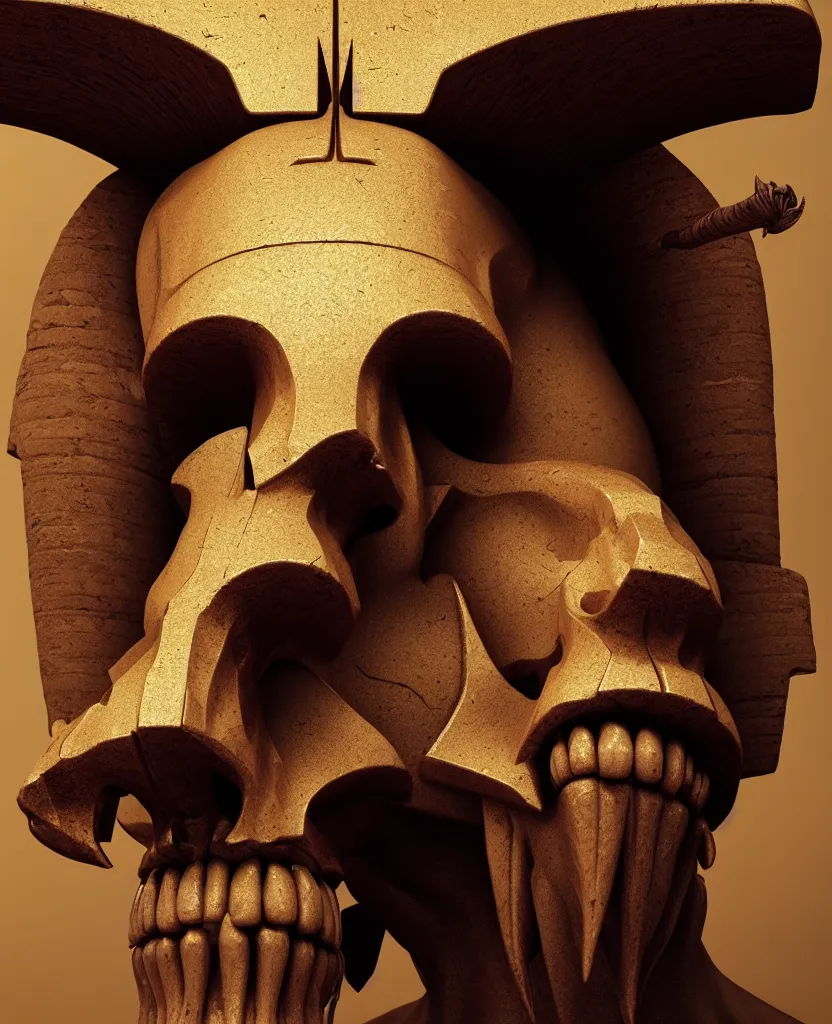 Prompt: Photorealistic epic egyptian god face portrait ram skull. ominous, ancient magic, intricate artwork by Tooth Wu and wlop and beeple. octane render, trending on artstation, greg rutkowski very coherent symmetrical artwork. cinematic, hyper realism, high detail, octane render, 8k