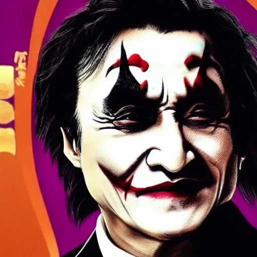 Image similar to jackie chan as joker at film poster