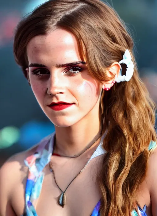 Image similar to Retro color photography portrait of Emma Watson at Cochella 2019