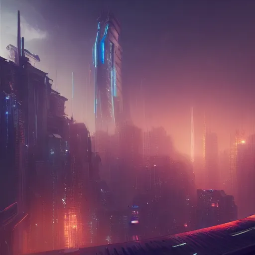 Image similar to the call of the void, futuristic cityscape, unreal 5 render, studio ghibli, history painting, digital art, octane render, beautiful composition, trending on artstation, award - winning photograph, masterpiece