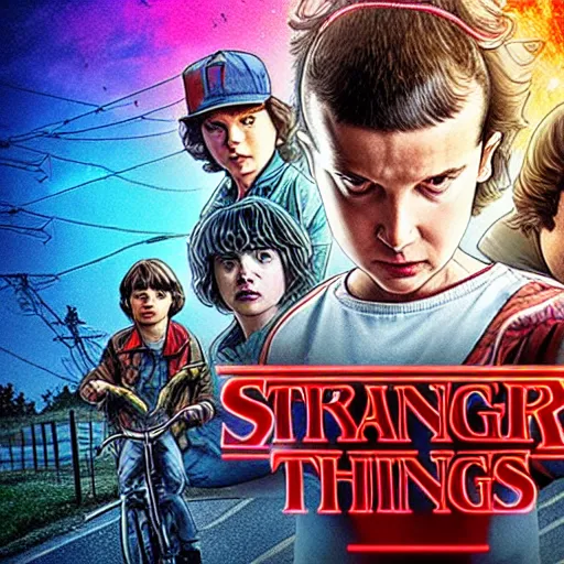 Image similar to stranger things set in 2002, HD, high quality, highly detailed