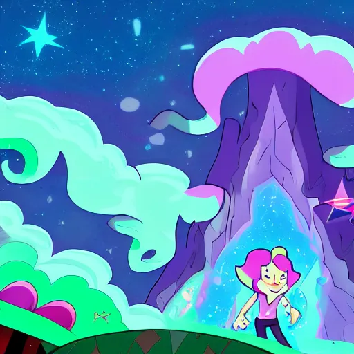 Prompt: Steven universe art style beautiful background