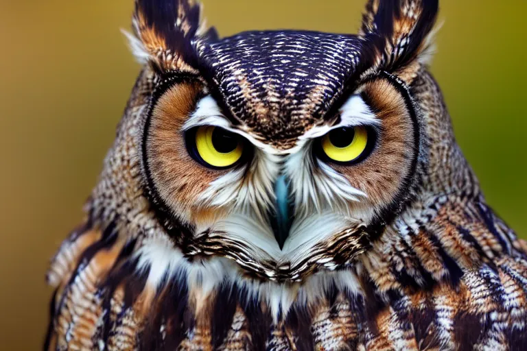 Prompt: an owl cat!!! hybrid! hyper realistic!! realistic lighting!! wildlife photographer of the year!!! bold natural colors, national geographic, hd, wide angle, 8 k