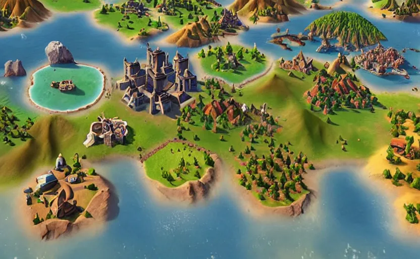 Image similar to “screen shot of civilization 6”