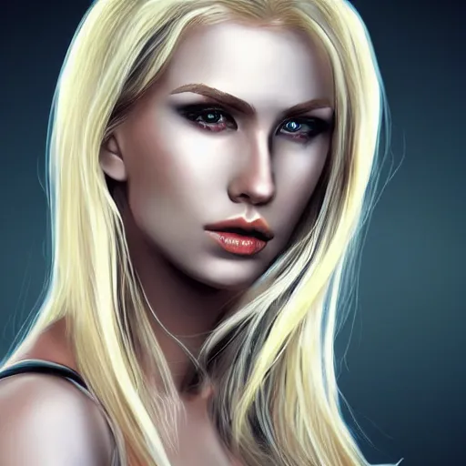 Prompt: portrait half body of a fantasy blonde heroine in the style of Katinka Thorondor and Milica Čeliković and TiNy Truc hyper realistic
