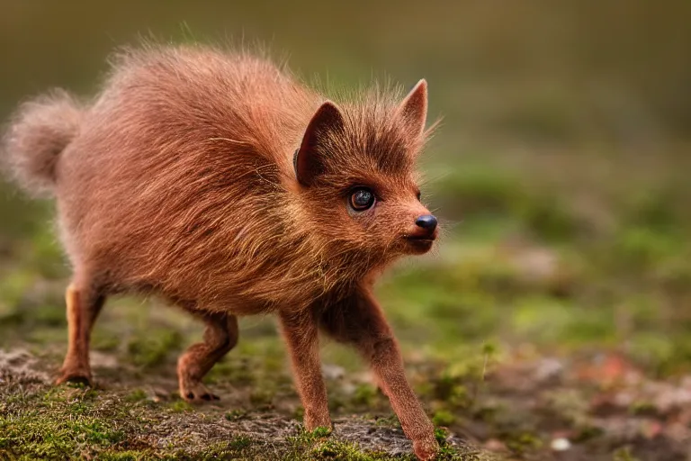 Prompt: a pudu kodkod!!! hybrid! hyper realistic!! realistic lighting!! wildlife photographer of the year!!! bold natural colors, national geographic, hd, wide angle, 8 k