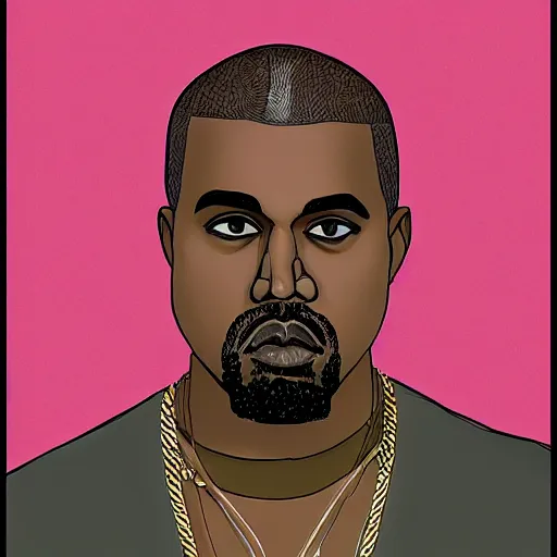 Image similar to Kanye west recording my beautiful dark twisted fantasy, anime art style