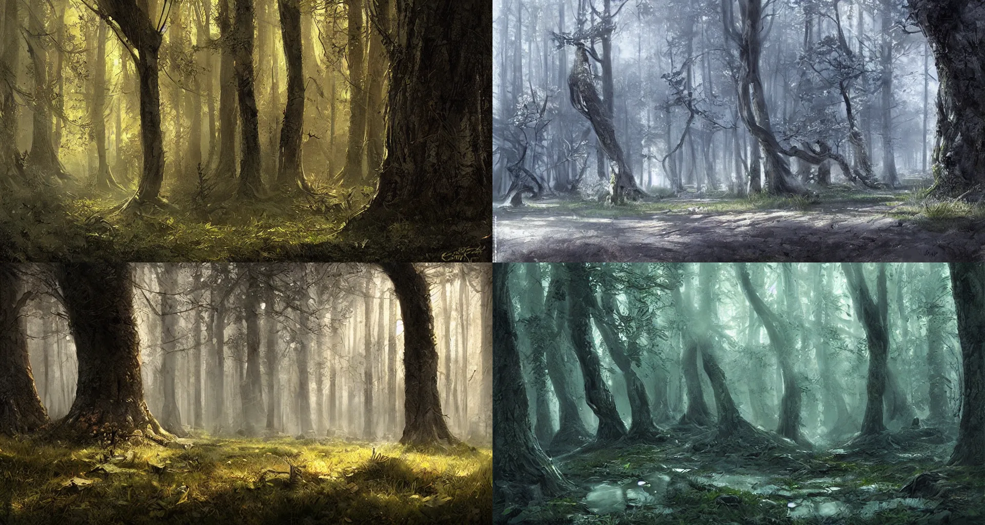 Prompt: forest, art by cedric peyravernay