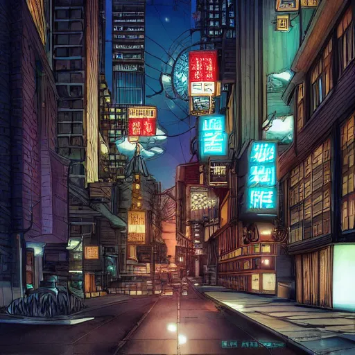 Prompt: pittsburgh, hiromasa ogura, anime, dark