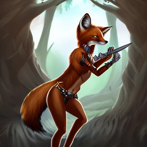 Prompt: award-winning extremely detailed FurAffinity fantasy art of a cute female warrior fox with a long tail and black paws, 4k, Dark Natasha, trending on FurAffinity