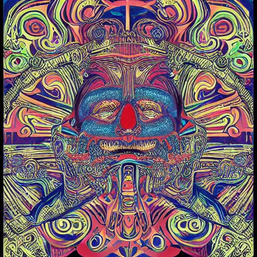 Image similar to Fillmore concert poster for The Bozone April 20, 1969 by Victor Moscoso and S. Clay Wilson, Cryengine, HD render, 3d, psychedelic, intricate paisley filigree Bozo the clown. red clown nose, mandala, day-glo colors, flowing lettering