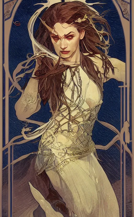 Image similar to the fool, nimostar tarot, concept art, smooth, sharp focus, illustration, art by artgerm and greg rutkowski and alphonse mucha