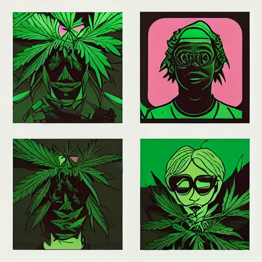 Image similar to marijuana profile picture by sachin teng,, organic painting, marijuana smoke, matte, hiphop, hard edges, energetic, 3 d shapes, supreme, asymmetrical, smoke, green, highly detailed