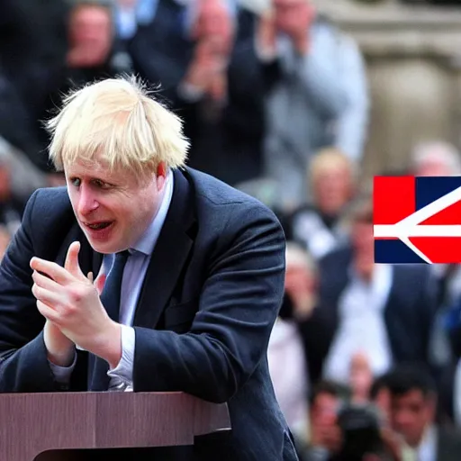 Prompt: boris johnson wielding various weapons