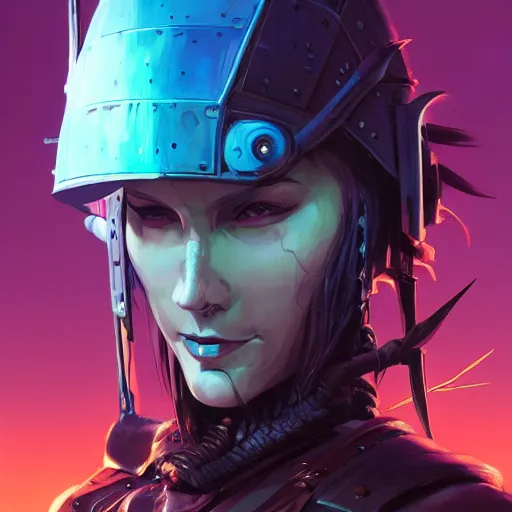 Image similar to cyberpunk viking helmet mask warrior goddess robot ninja fantasy, art gta 5 cover, official fanart behance hd artstation by jesper ejsing, by rhads, makoto shinkai and lois van baarle, ilya kuvshinov, ossdraws