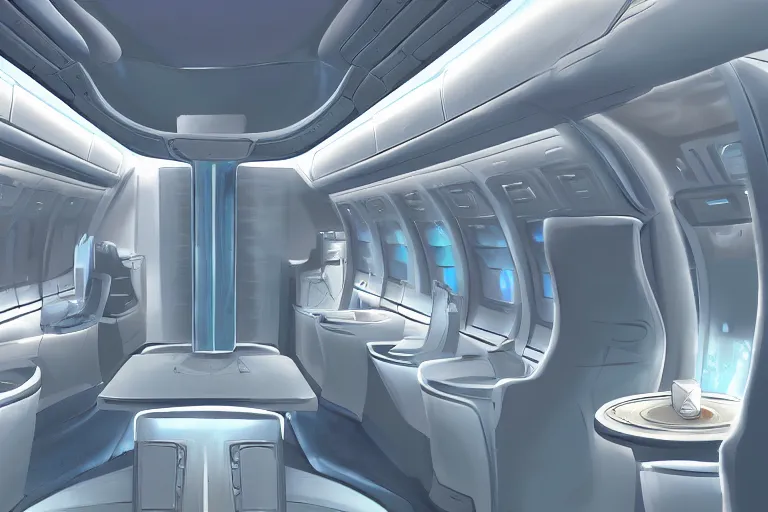 futuristic plane interior