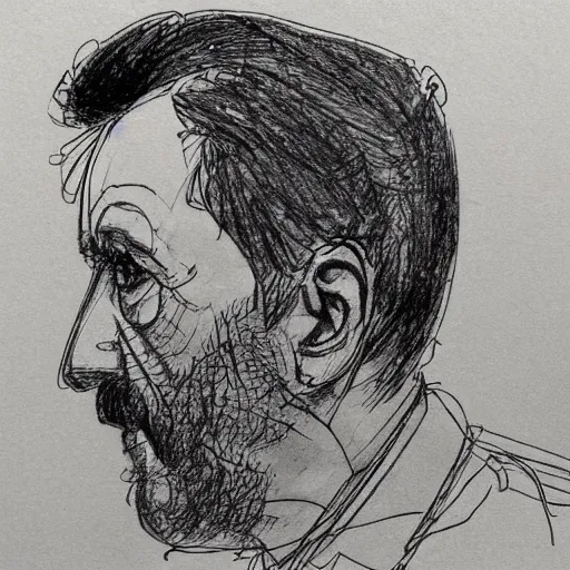 Image similar to a realistic yet scraggly portrait sketch of the side profile of a stern and sophisticated james lee, trending on artstation, intricate details, in the style of frank auerbach, in the style of sergio aragones, in the style of martin ansin, in the style of david aja, in the style of mattias adolfsson