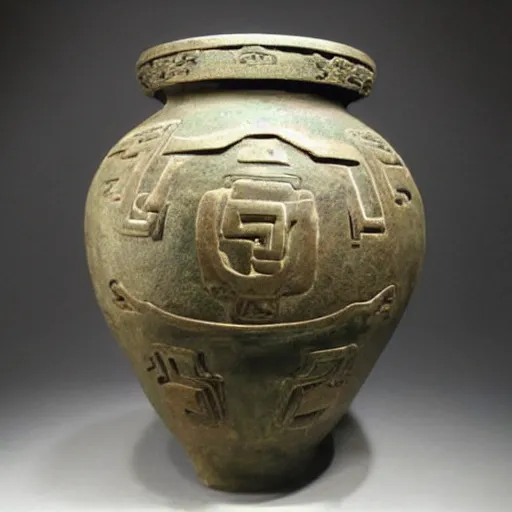 Image similar to “ ancient chinese bronze urn ”