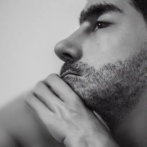 Image similar to an close-up portrait of man tired watch bikini on his discord