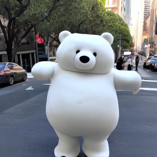 Prompt: ice bear from we bare bears in san fransisco, 8 k