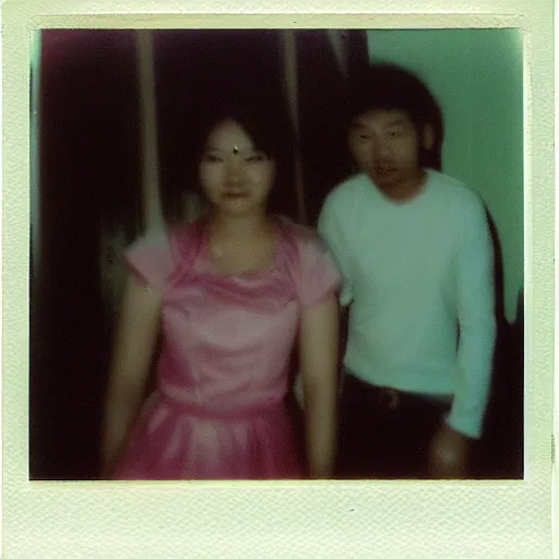 Image similar to polaroid coloured photo of a poltergeist paranormal activities with hantu