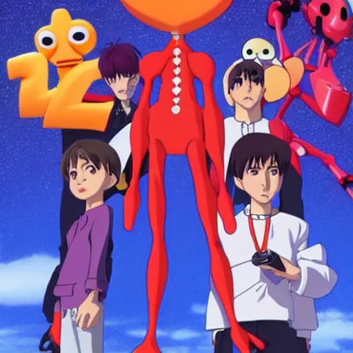 Image similar to neon genesis evangelion as a pixar movie