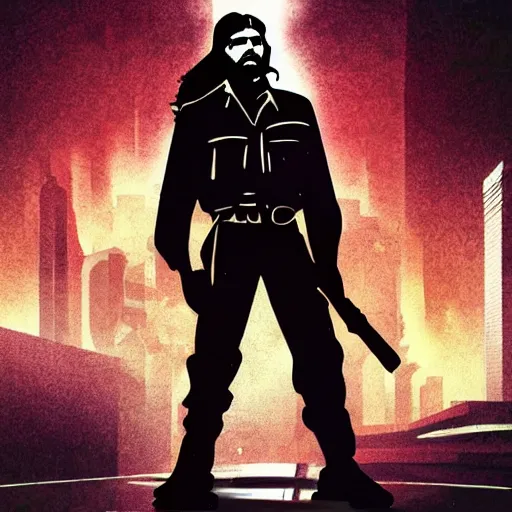 Prompt: Che Guevara in a cyberpunk setting