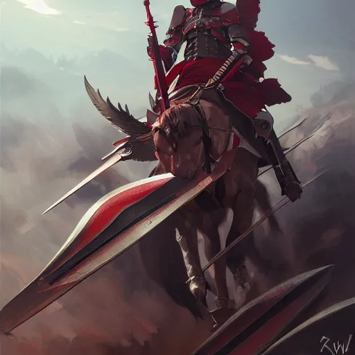 Prompt: winged hussars 4 k, concept art, by wlop, ilya kuvshinov, artgerm, krenz cushart, greg rutkowski, pixiv. cinematic dramatic atmosphere, sharp focus, volumetric lighting, cinematic lighting, studio quality