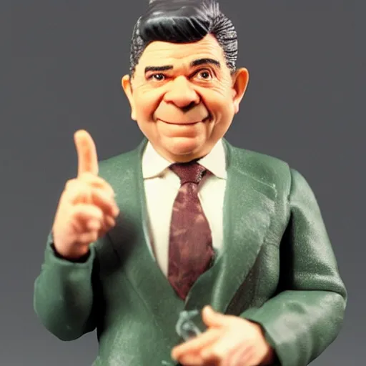 Prompt: an action figure of Alfred Newman from MAD magazine, mint condition