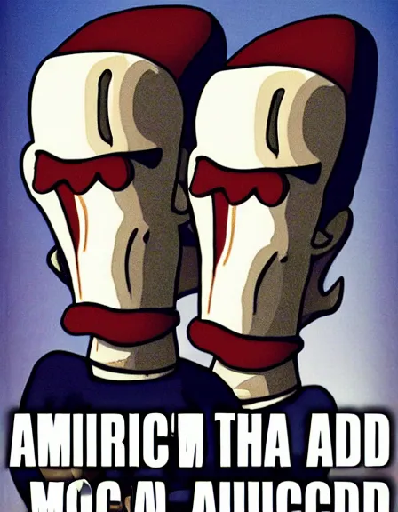 Image similar to Squidward as The American Psycho