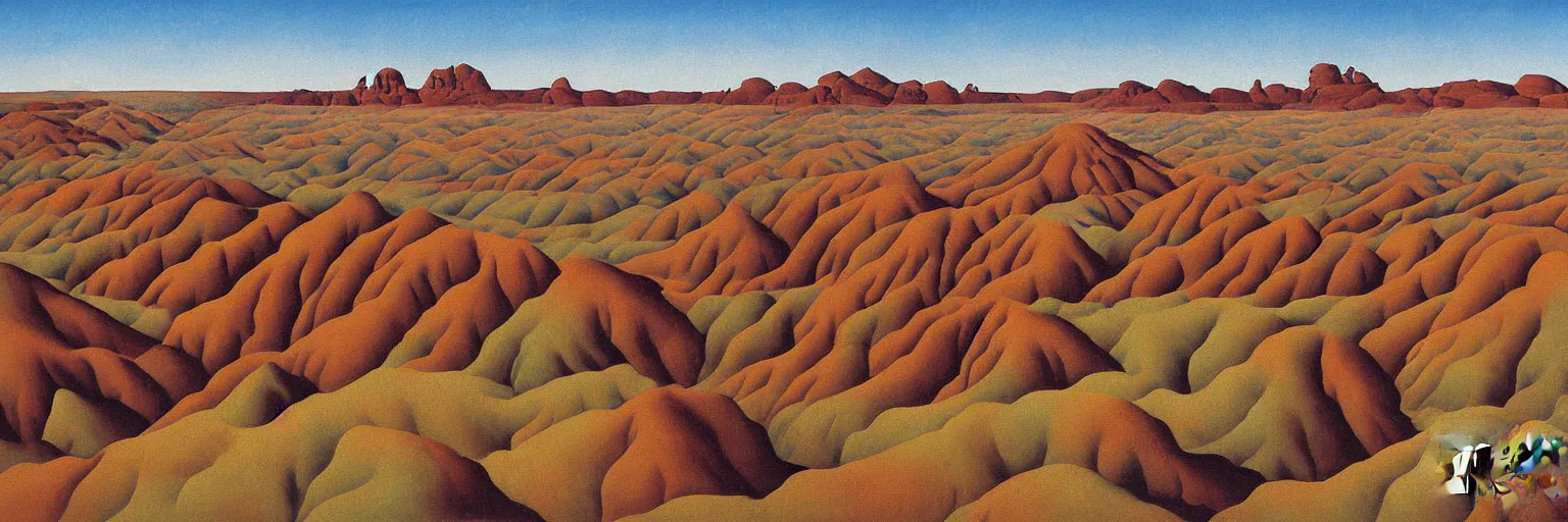 Image similar to arizona painted desert painting magritte