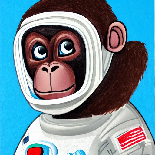 Prompt: portrait of an astronaut monkey