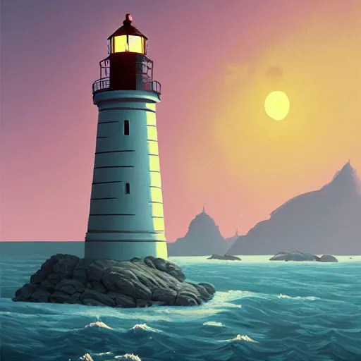 Image similar to lighthouse by simon stahlenhag