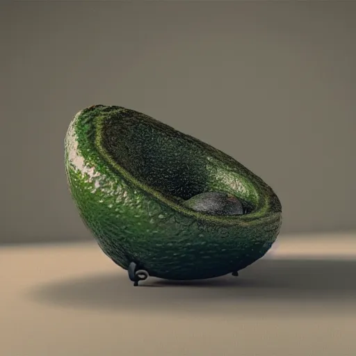 Image similar to an avocado armchair and avocado table, realistic, 8 k, extremely detailed, cgi, trending on artstation, hyper - realistic render, by greg rutkowski