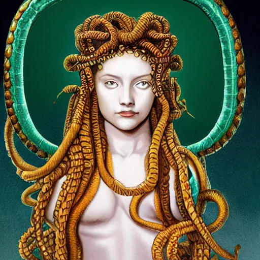 Image similar to a beautiful portrait of medusa