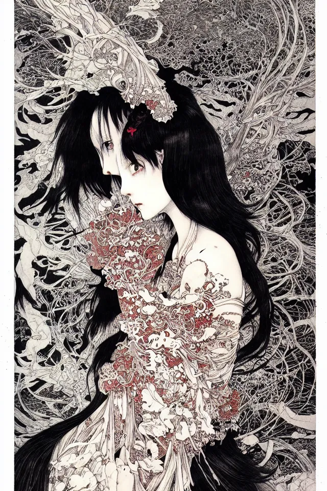 Prompt: Portrait painted in Superflat style drawn by Vania Zouravliov and Takato Yamamoto, inspired by Fables, intricate acrylic gouache painting, high detail, sharp high detail, manga and anime 1980