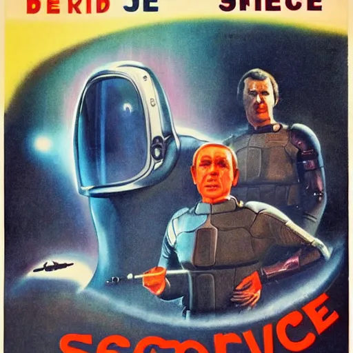 Prompt: movie poster of a scifi film from 1960's