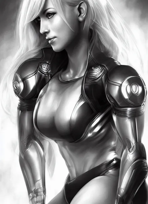 Prompt: beautiful portrait of a gorgeous personal trainer who looks like Samus Aran , character design by Ross Tran, artgerm detailed, soft lighting
