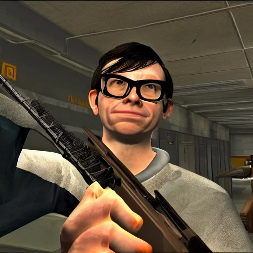 Image similar to Rivers Cuomo as a character in Half-Life 2 (2004)