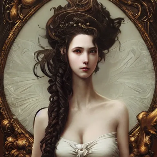 Image similar to aerith gainsborough, intricate, elegant, highly detailed, wavy, smooth, sharp focus, award - winning, masterpiece, in the style of tom bagshaw, cedric peyravernay, peter mohrbacher, pinterest