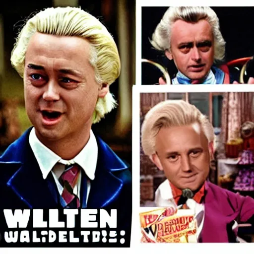 Image similar to geert wilders as willy wonka and the chocolate factory