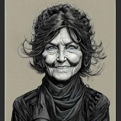 Image similar to a beautiful portrait of an old woman Travis Charest style